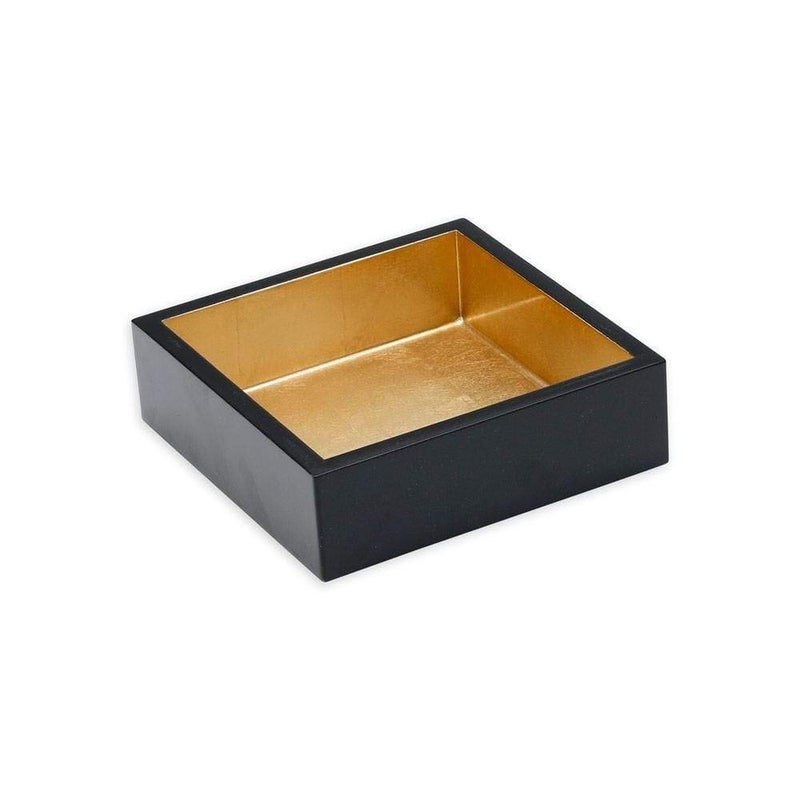 Caspari Lacquer Cocktail Napkin Holder in Black & Gold â€“ Handcrafted High-Gloss Wooden Holder for Caspari Cocktail Napkins, Elegant Bar or Table Accessory - Image 2